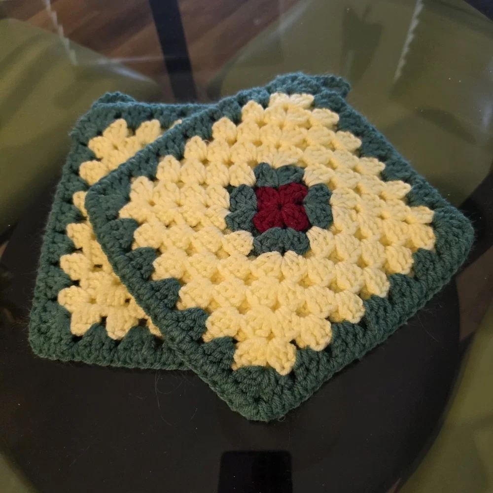 2 Handmade Crochet Pot Holders 8.5